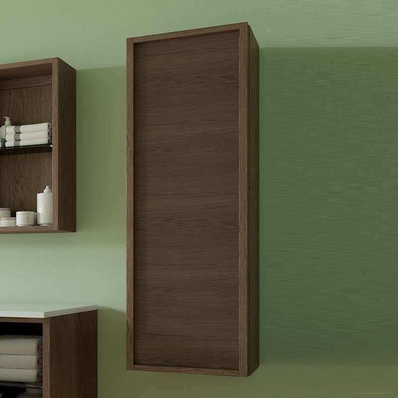 foto del prodotto collezione lag colonna sospesa reversibile aspetto marrone lucido 120 cm 3 ripiani byca