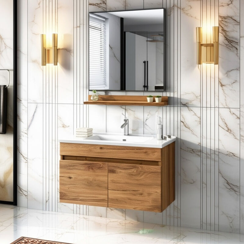 foto del prodotto collezione toha set di mobili da 85 cm con specchio e piano lavabo basco bath