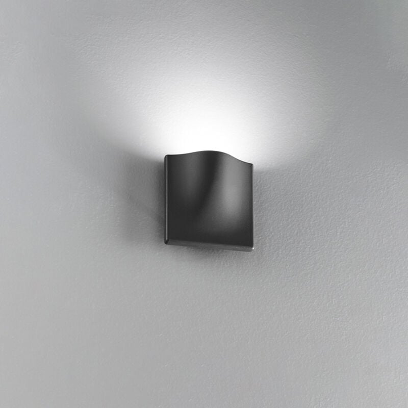 foto del prodotto collina applique led 7w 420lm 3000k alluminio colore grafite diffusore vetro satinato 12cm