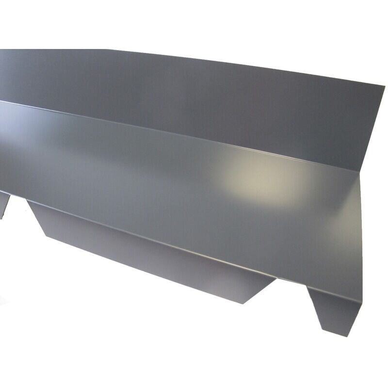 foto del prodotto colmo dentellato contro muro per vassoio in acciaio 1045 grigio antracite ral 7016, h 120 mm, l 225 mm, l 2100 mm