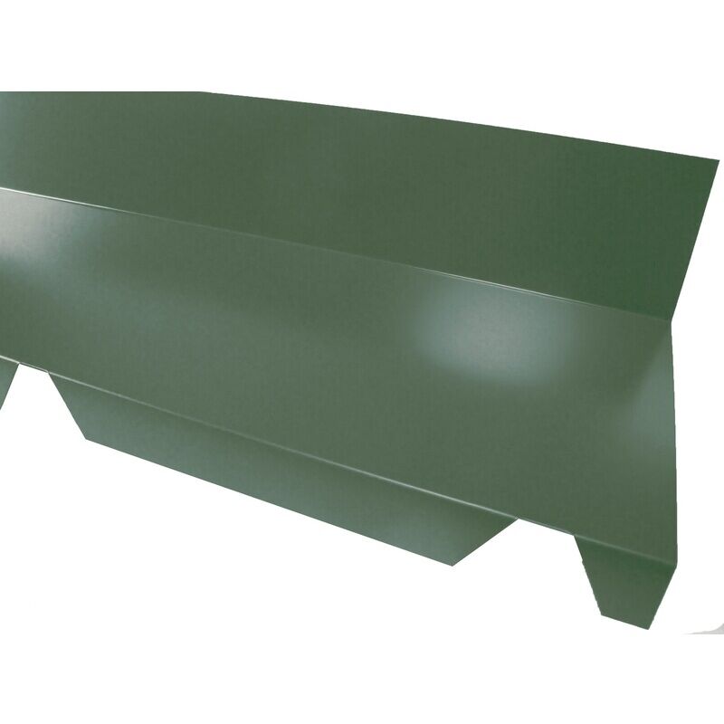 foto del prodotto colmo dentellato contro muro per vassoio in acciaio 1045 verde 6009, h 120 mm, l 225 mm, l 2100 mm