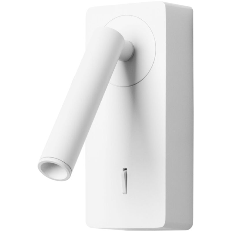 foto del prodotto colo luz de lectura para dormitorio led luz c lida 3000k con interruptor. aplique de pared cabecero de cama blanco