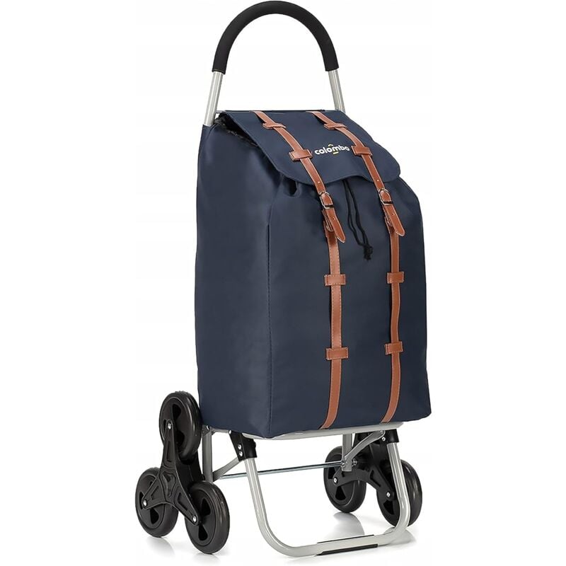 foto del prodotto colombo carrello spesa dakar 3 blu 6 ruote 47x9x94 cm portata 30kg impermeabile