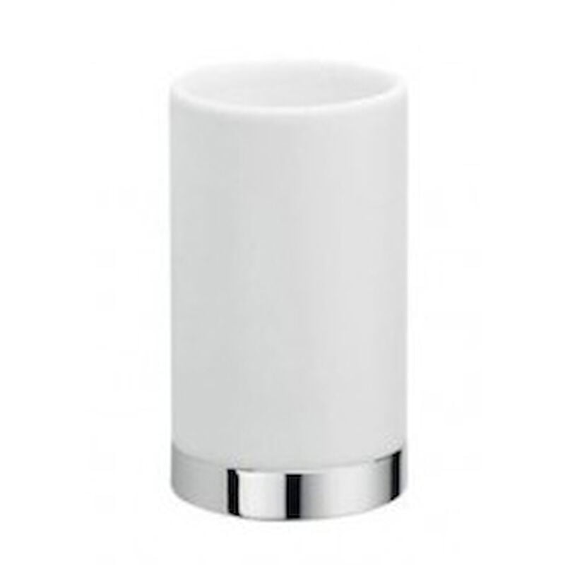 foto del prodotto colombo design nordic porta bicchiere appoggio bianco opaco cromato codice prod b52410cr cbo