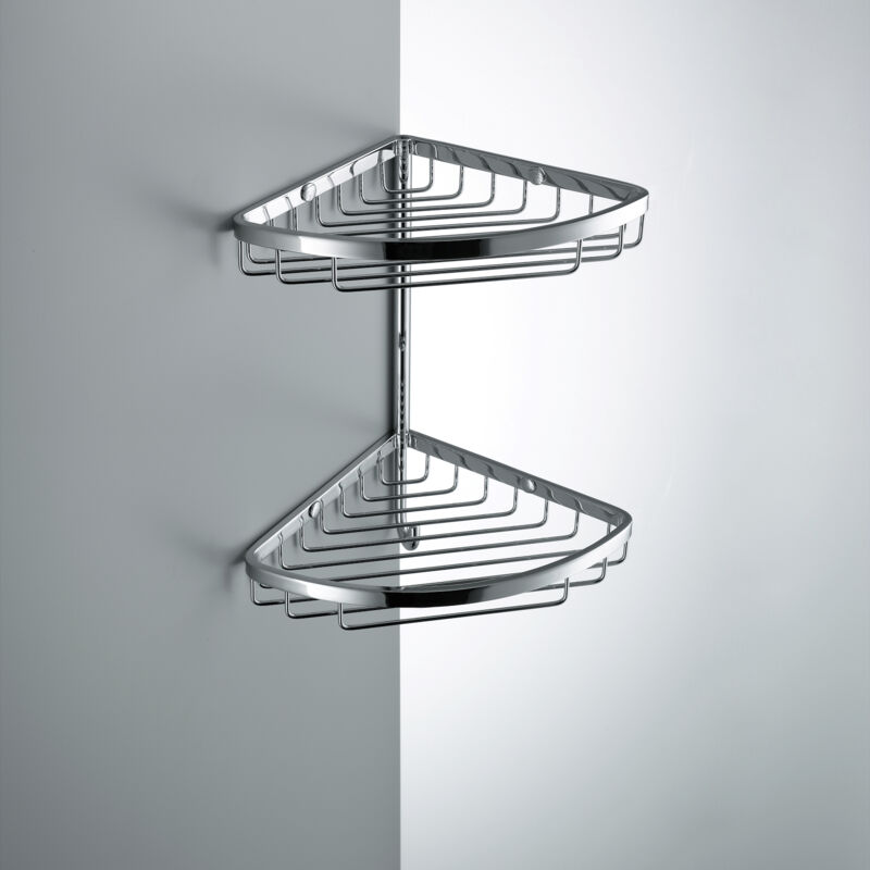 foto del prodotto colombo design ring cestino angolare doppio 18x18 vasca doccia cromato codice prod b96040cr