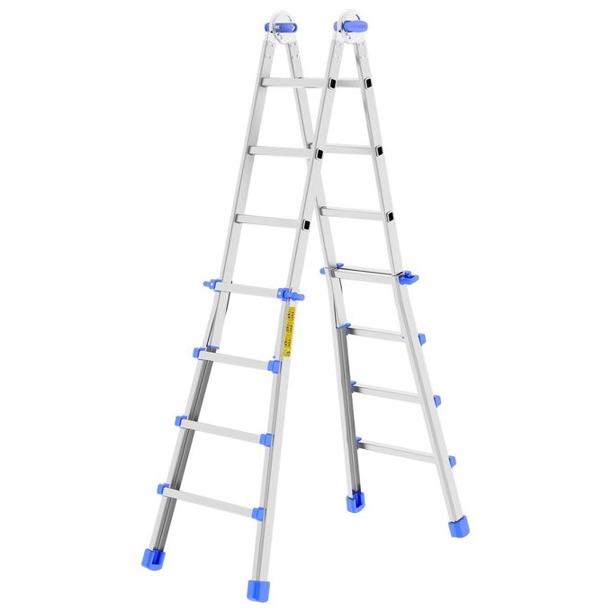 foto del prodotto colombo scala eiffel 4 4 in alluminio altezza massima 3,7 m gradini zigrinati piedini antisdrucciolevoli e antiruggine