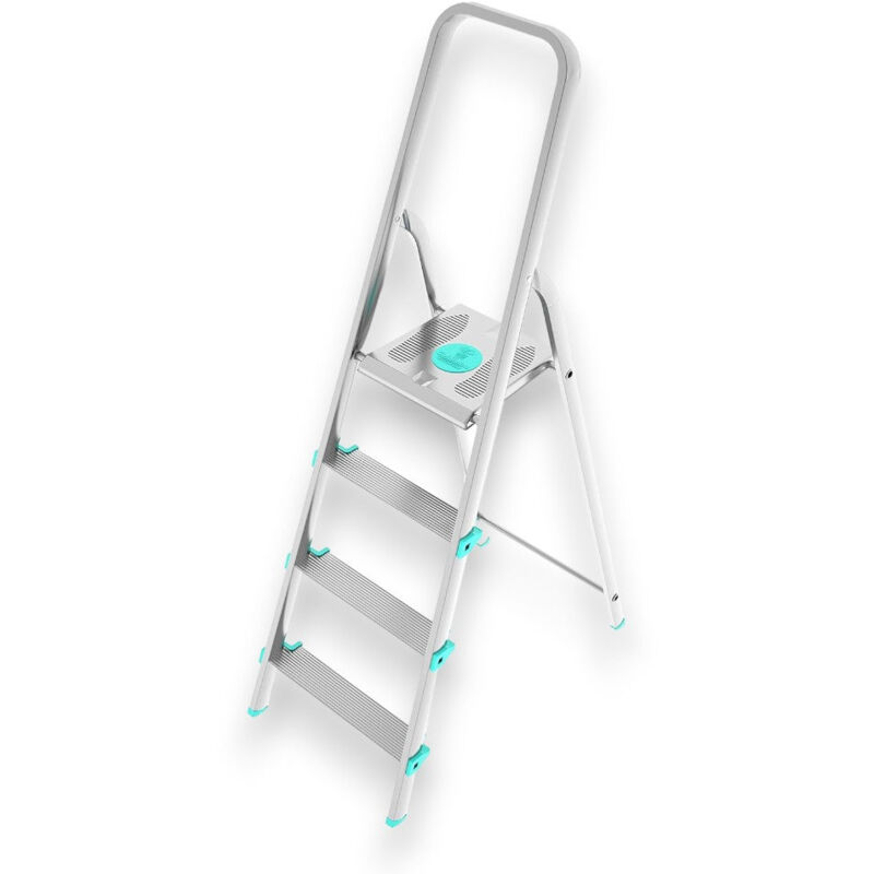 foto del prodotto colombo scala multiuso in alluminio stabile e resistente con gradini antiscivolo e piattaforma ampia libellula 4 gradini h84 cm