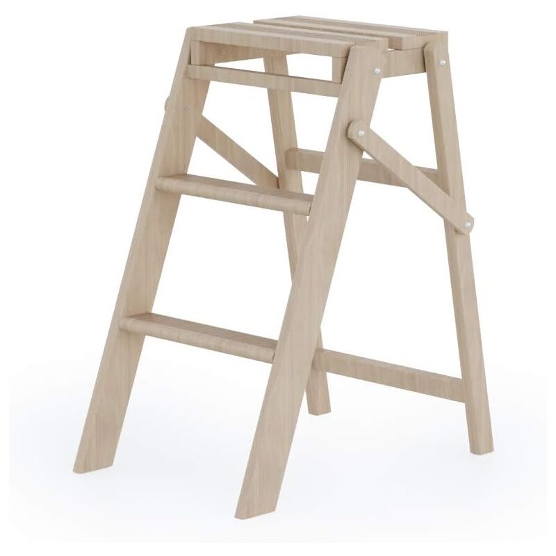 foto del prodotto colombo sgabello in legno di faggio a 3 gradini h57 cm salvaspazio woody