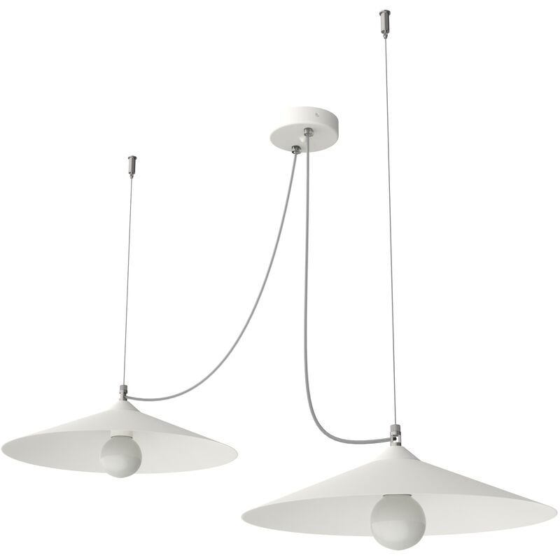 foto del prodotto colombo sospensione, 2xe27, max 42w, metallo, bianco opaco, d.40cm lumicom