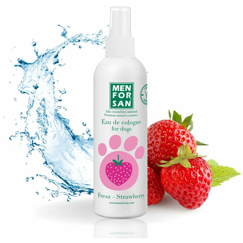 foto del prodotto colonia menforsan water 125 ml fragranza alla fragola per cani
