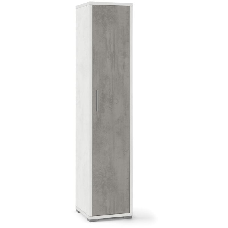 foto del prodotto colonna 1 anta cemento e ossido bianco, 39x182x41 cm