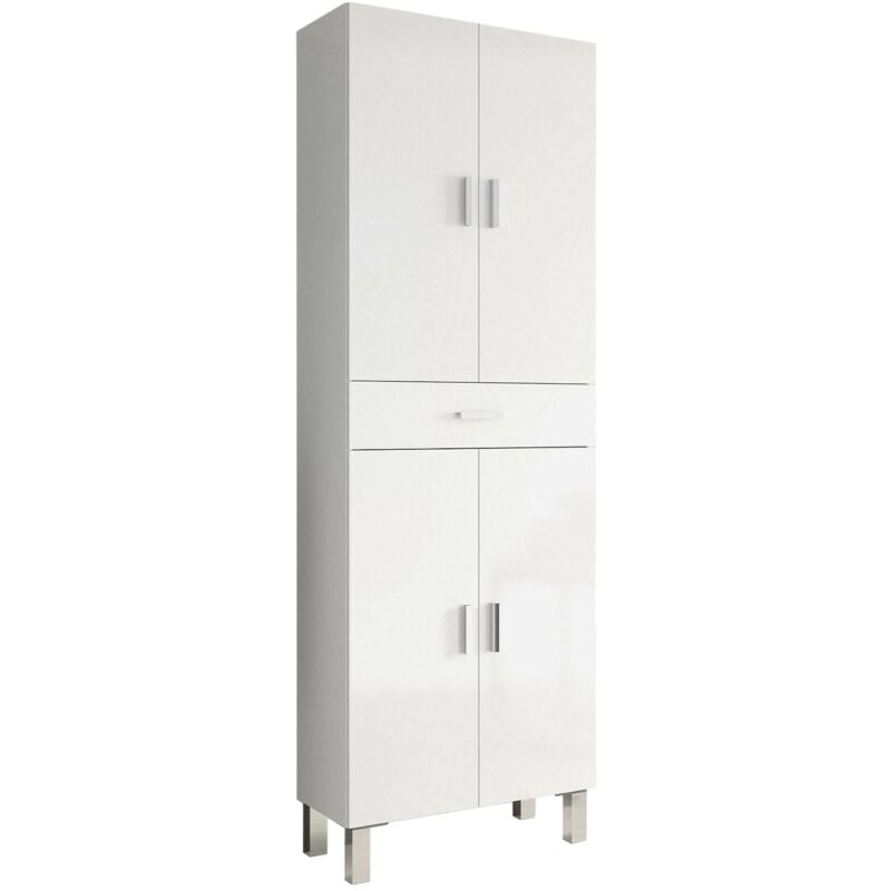 foto del prodotto colonna 4 ante e 1 cassetto bianco lucido l60 cm