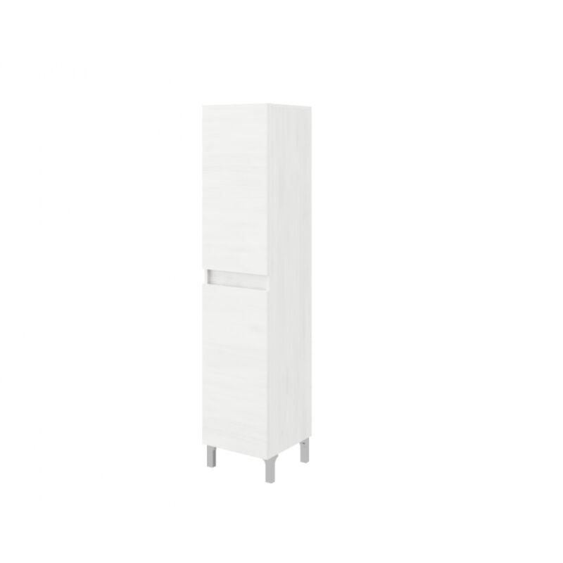 foto del prodotto colonna bagno a terra rovere bianco con ante reversibili
