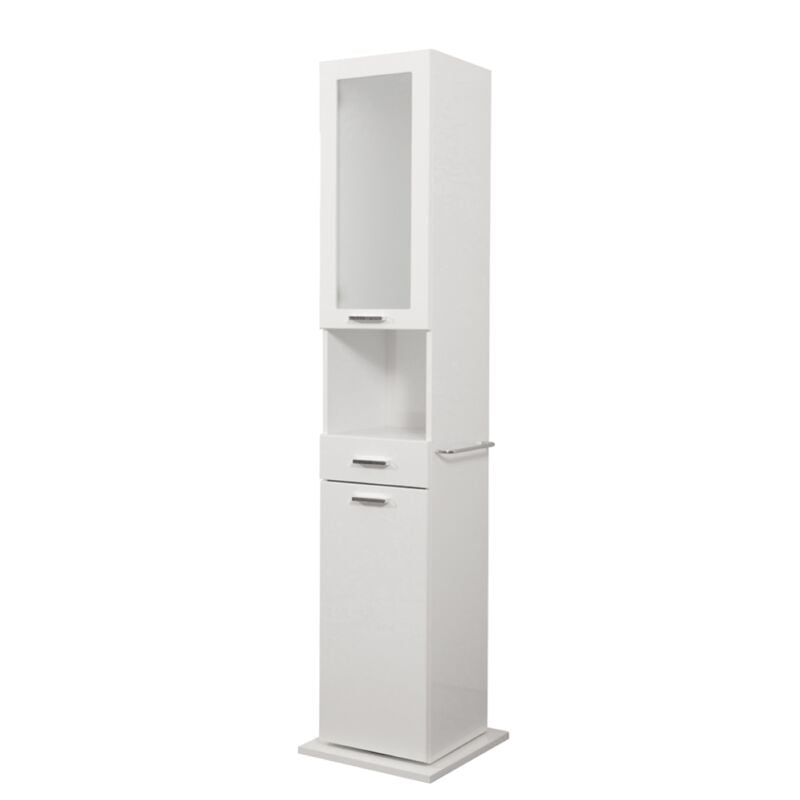 foto del prodotto colonna bagno multiuso girevole 186 cm a due ante e specchio