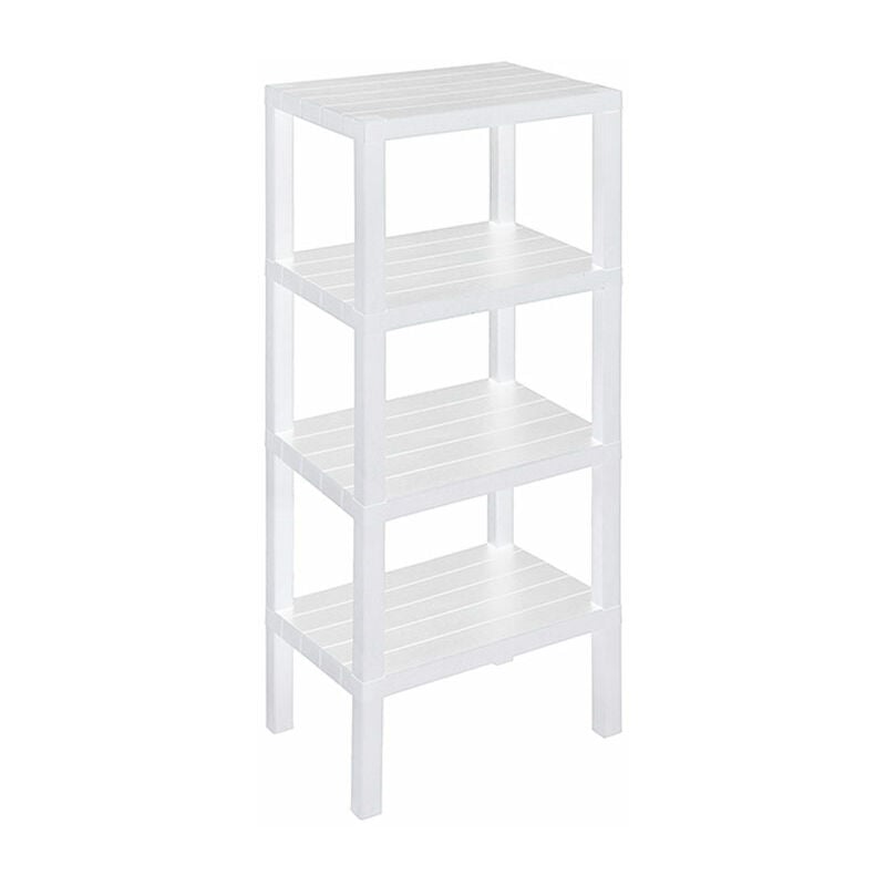 foto del prodotto colonna bagno scaffale 4 ripiani plastica feridras woody colore bianco
