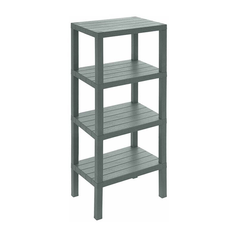 foto del prodotto colonna bagno scaffale 4 ripiani plastica feridras woody colore grigio