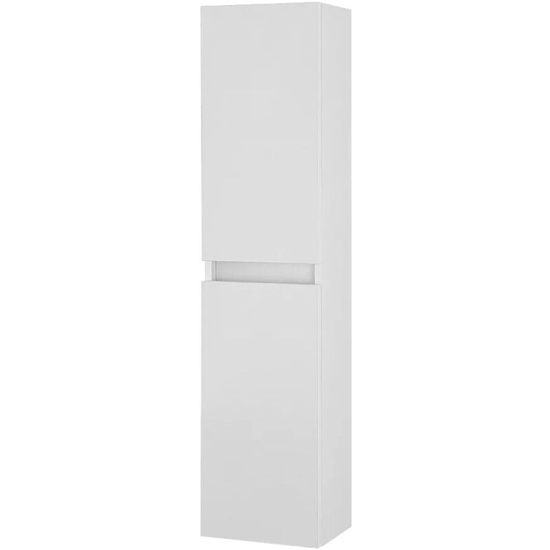 foto del prodotto colonna bagno sospesa 125 rovere bianco con ante reversibili nadia