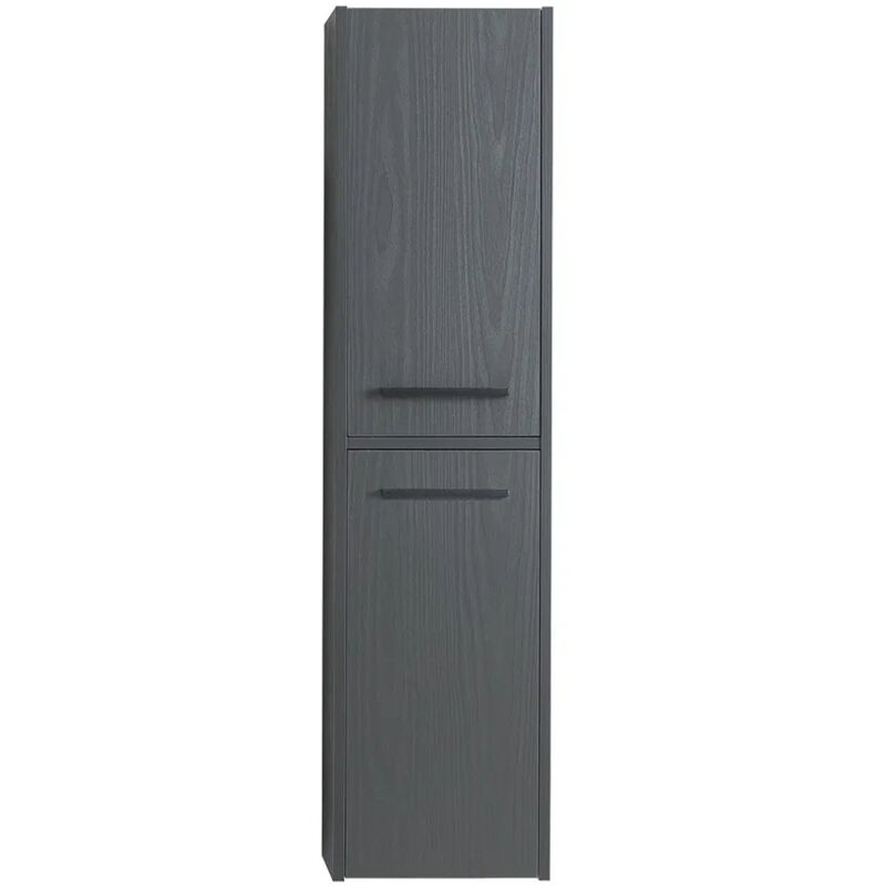 foto del prodotto colonna bagno sospesa 140 cm grigio effetto legno 2 ante soft close sofia