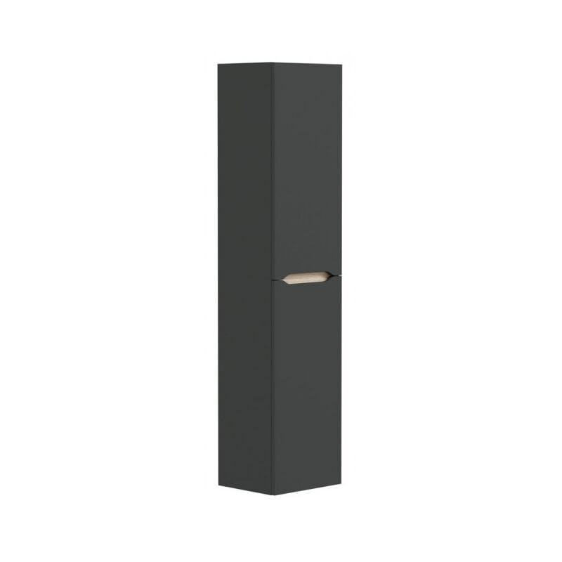foto del prodotto colonna bagno sospesa 31x26x135 cm grigio antracite e rovere chiaro con 2 ante arles