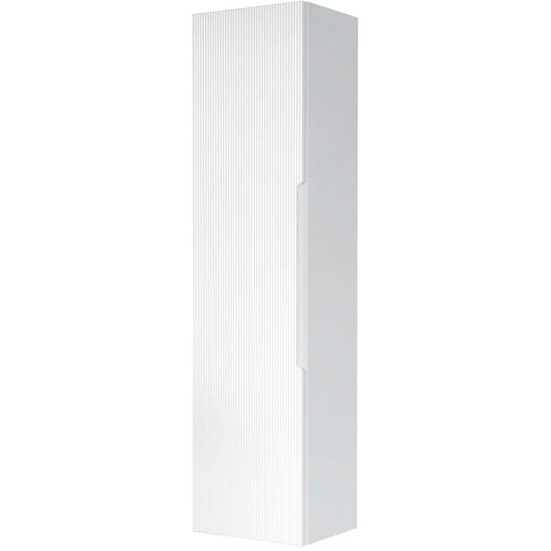 foto del prodotto colonna bagno sospesa h 138 cm bianco opaco cannettato con ripiani rigo