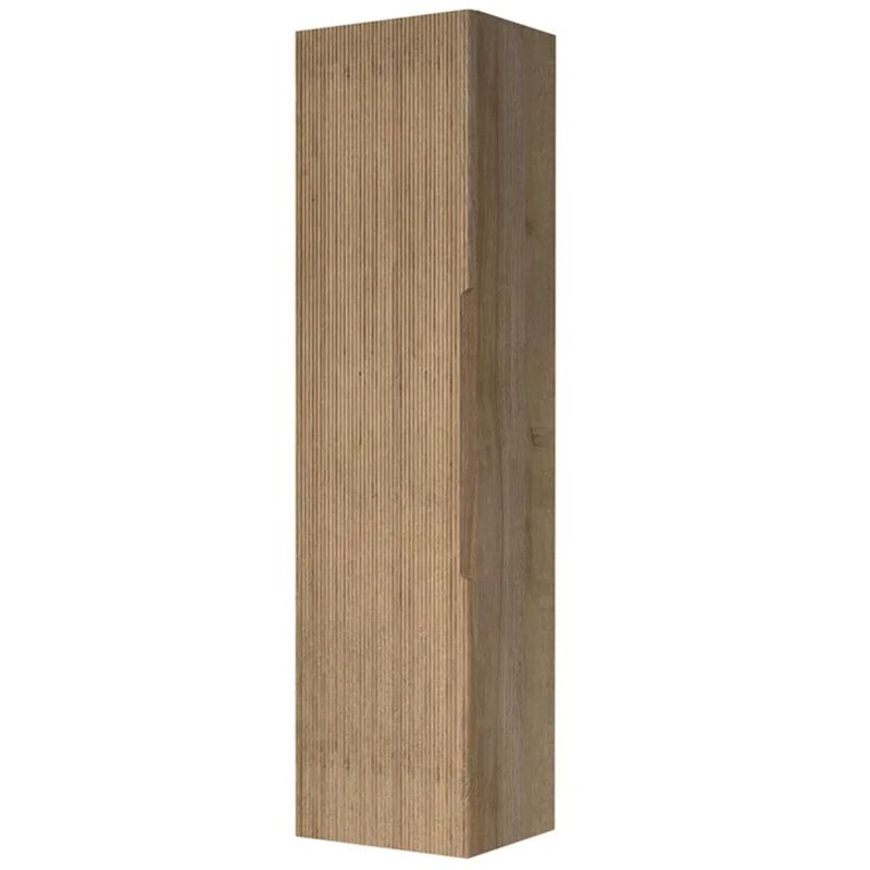 foto del prodotto colonna bagno sospesa h 138 cm rovere cannettato con ripiani rigo