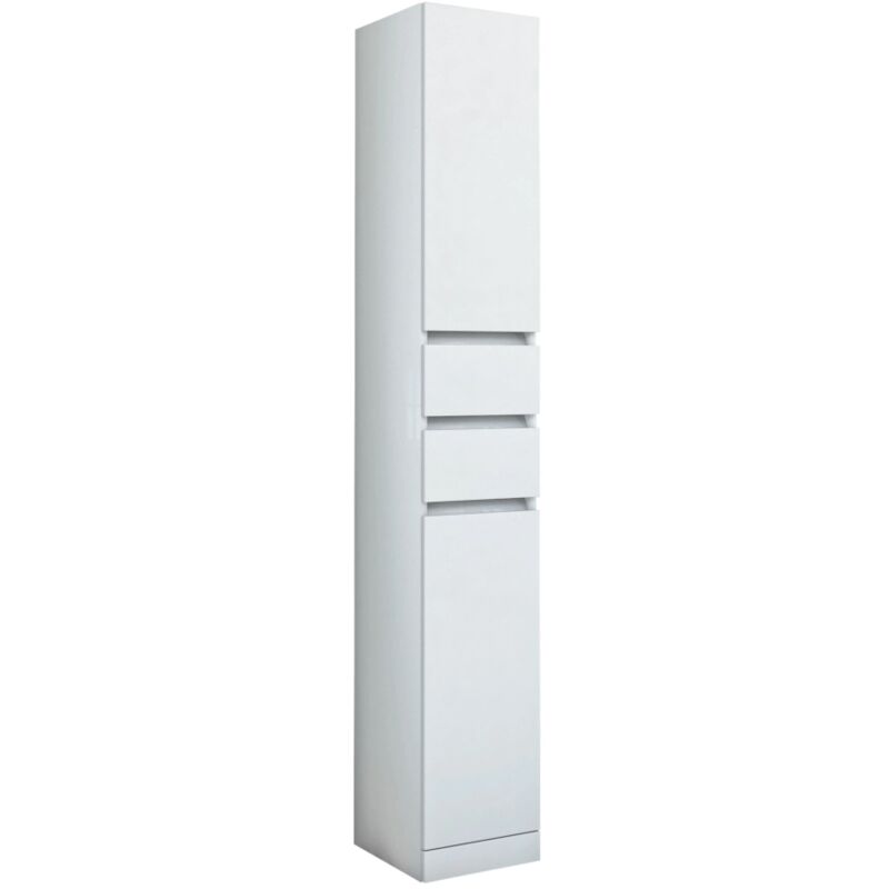 foto del prodotto colonna con 2 ante e 2 cassetti colore bianco lucido 190 x 30 cm