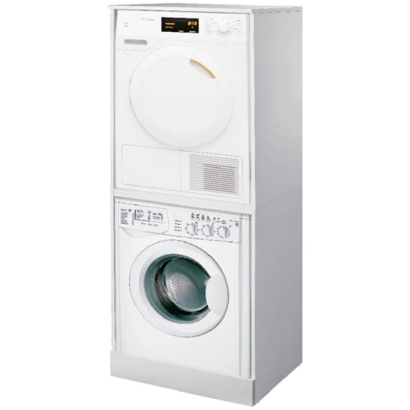 foto del prodotto colonna coprilavatrice in legno bianco 70xh181 cm