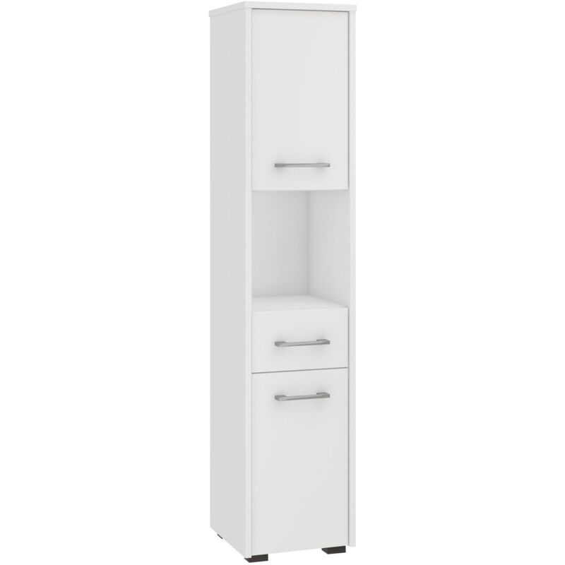 foto del prodotto colonna da bagno akord fin bianca 30 cm 2 ante 1 cassetto 30x30x140 cm