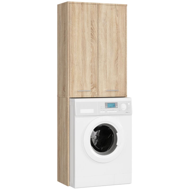 foto del prodotto colonna da bagno akord fin per incasso di una lavatrice sonoma quercia 64 cm 2 ante 64x30x180 cm