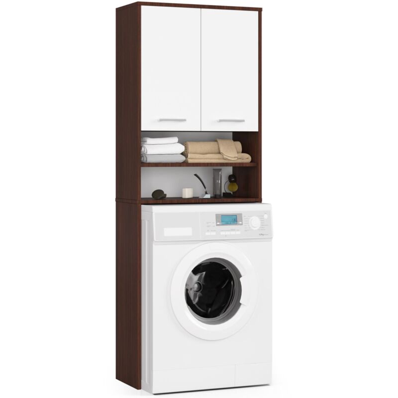 foto del prodotto colonna da bagno akord fin per incasso di una lavatrice weng 64 cm 2 ante inserto frontale bianco 64x30x180 cm