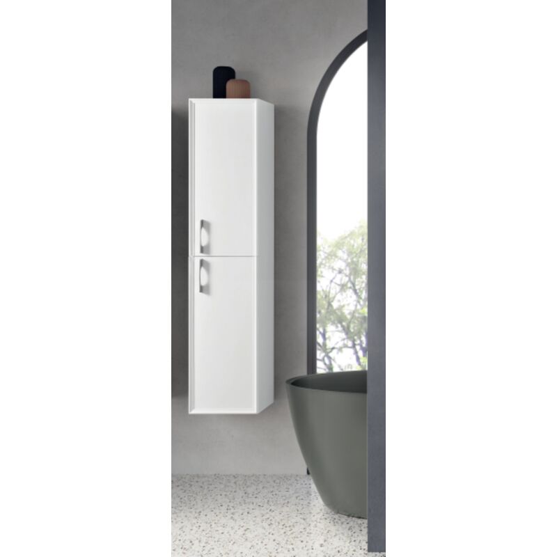 foto del prodotto colonna da bagno moderna reversibile classic a 2 ante bianco opaco