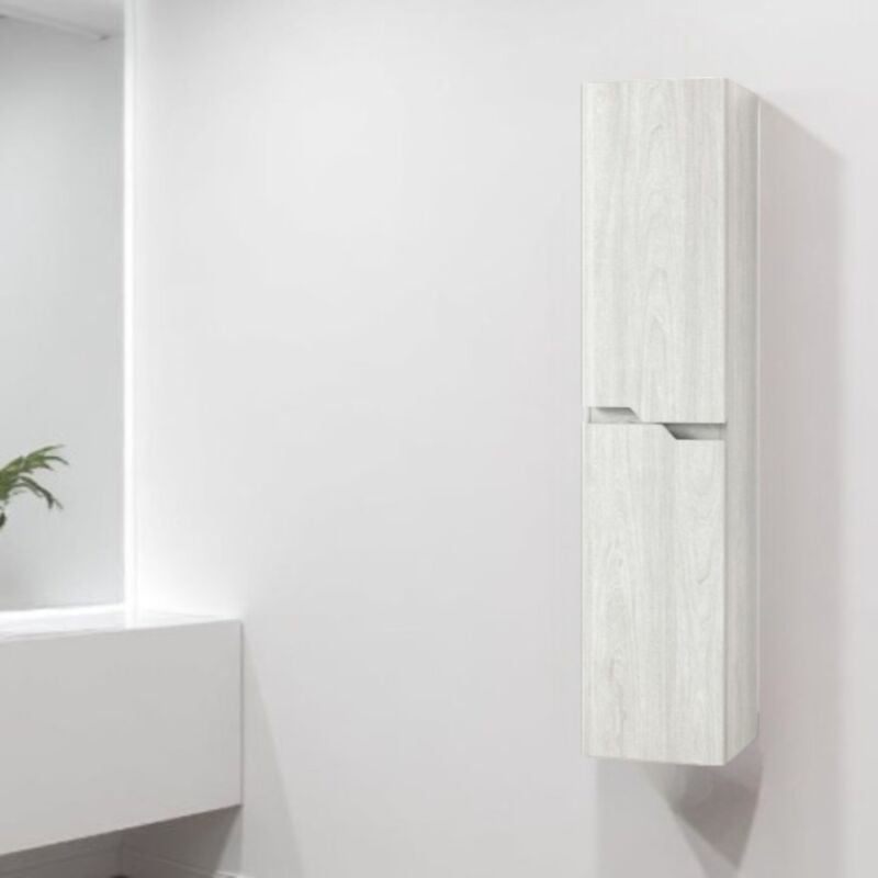 foto del prodotto colonna da bagno sospesa moderno bora a 2 ante larice bianco