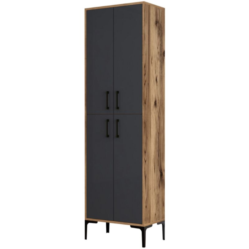 foto del prodotto colonna di stoccaggio legno e grigio yanka
