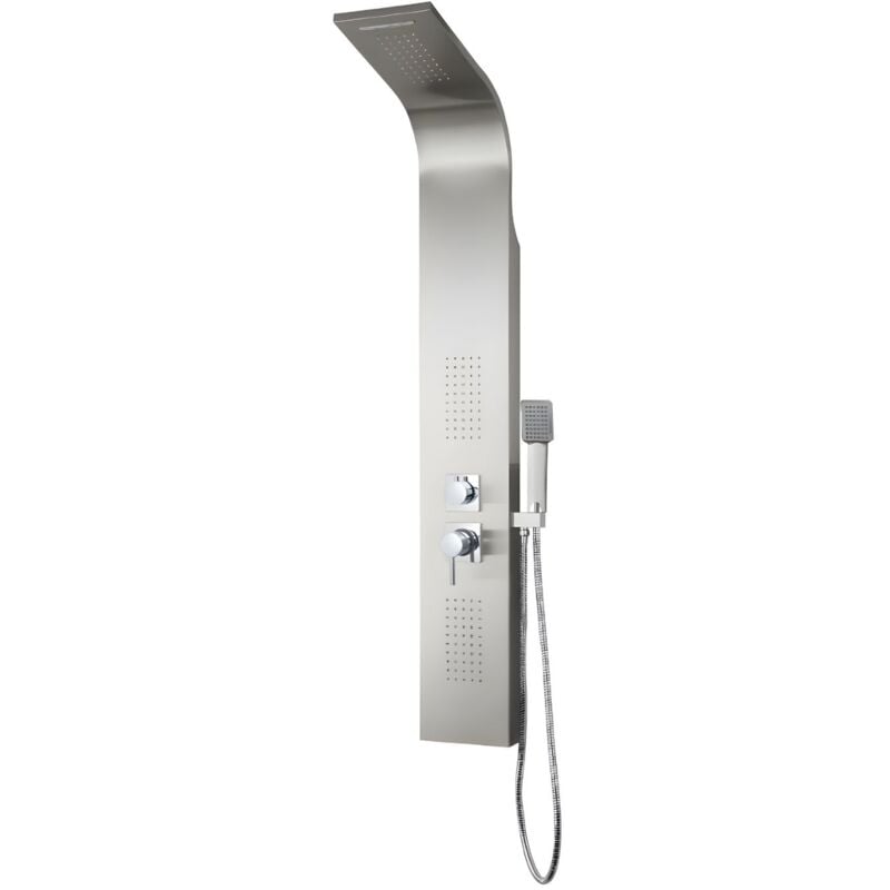 foto del prodotto colonna doccia 001 con 4 funzioni in acciaio inox getto a cascata spazzolata