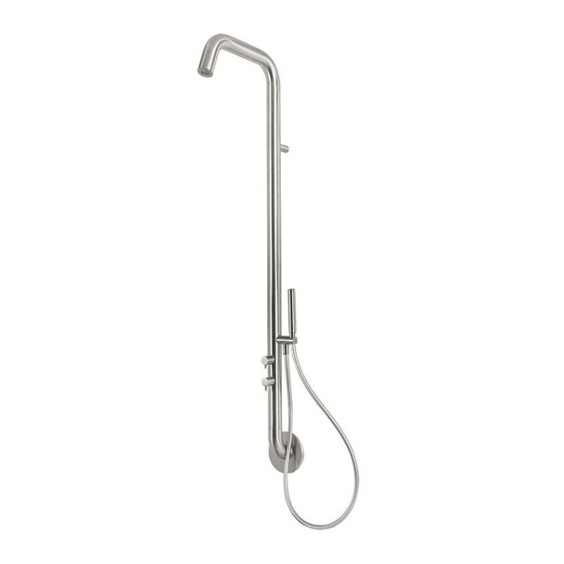 foto del prodotto colonna doccia a parete in acciaio inox aisi 316l con miscelatore monocomando e doccetta idral m84dx 03000 acciaio inox