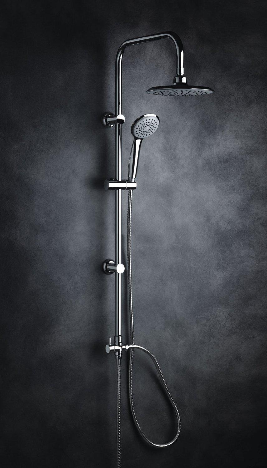 foto del prodotto colonna doccia a ponte con soffione cervicale circolare