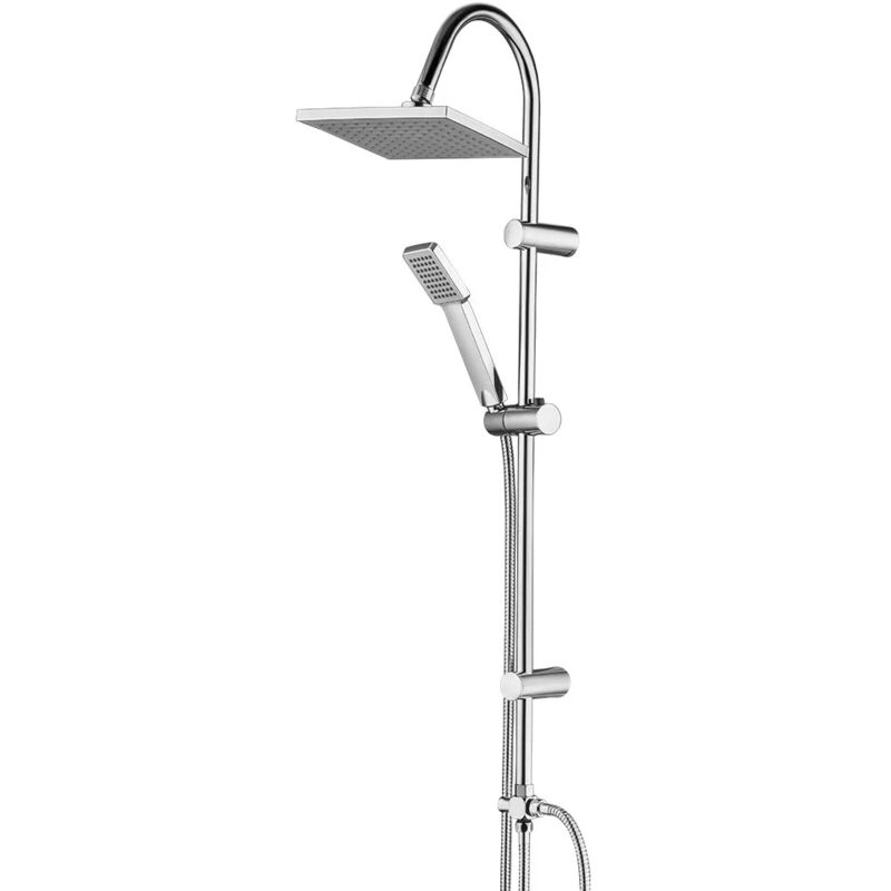 foto del prodotto colonna doccia acciaio cromato h 100 cm con soffione quadrato 20 cm e deviatore