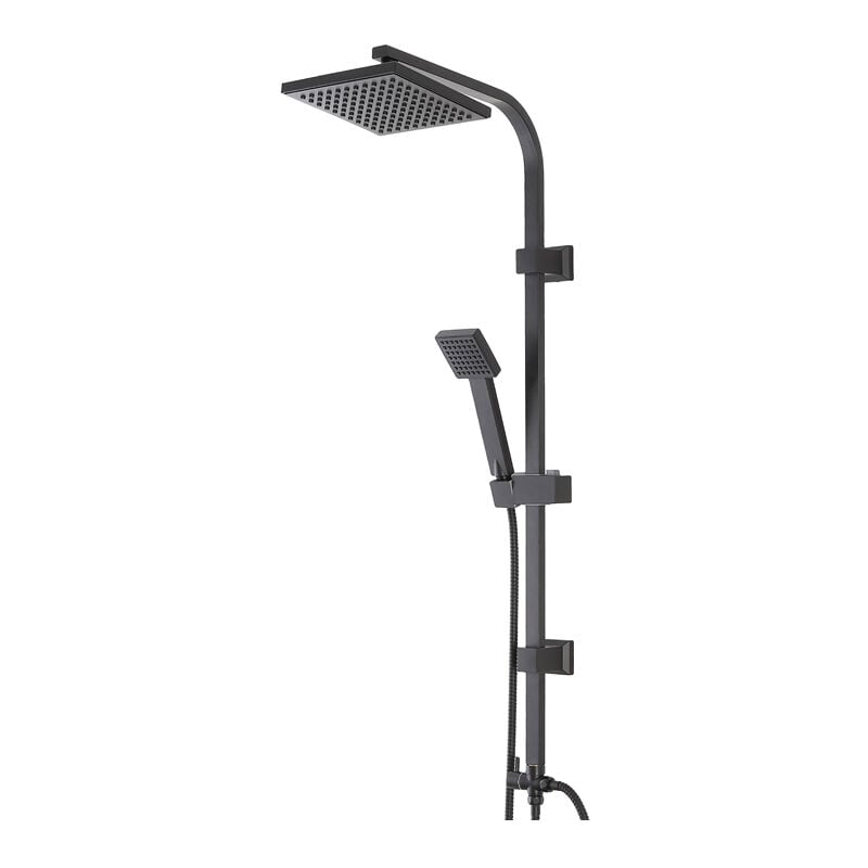 foto del prodotto colonna doccia acciaio nero h.93cm soffione 19x19cm doccetta e laccio feridras