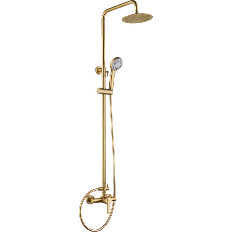 foto del prodotto colonna doccia allungabile 88 125 cm kit doccia asta doccia monocomando con soffione felxo oro spazzolato bdr001 oc