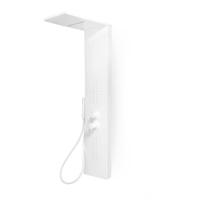 foto del prodotto colonna doccia attrezzata easy in acciaio bianco con cascata 150x23x53 finitura bianco opaco confezione 1 ogomondo