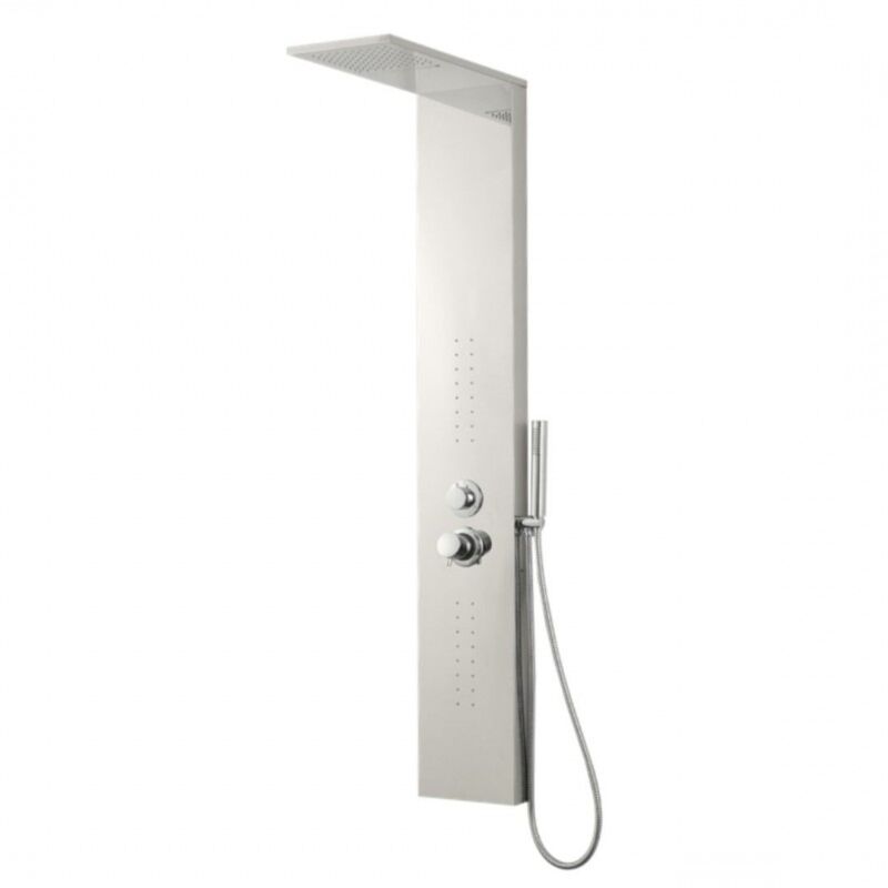 foto del prodotto colonna doccia attrezzata easy in acciaio inox cascata cromo lucido 150x23x53 confezione 1