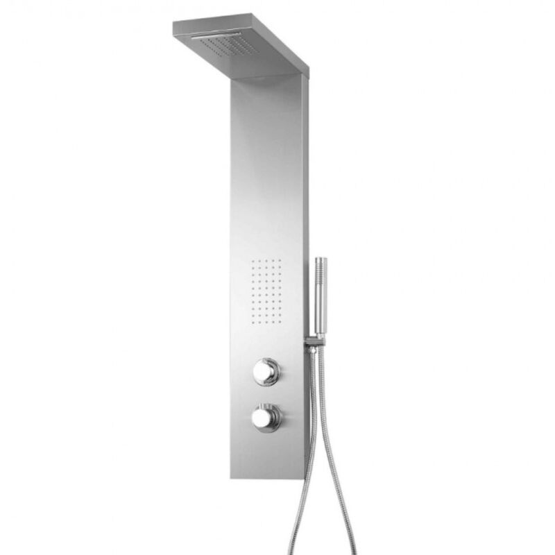 foto del prodotto colonna doccia attrezzata fresh in acciaio inox con cascata bagno h115xl20xp50 finitura spazzolato confezione 1