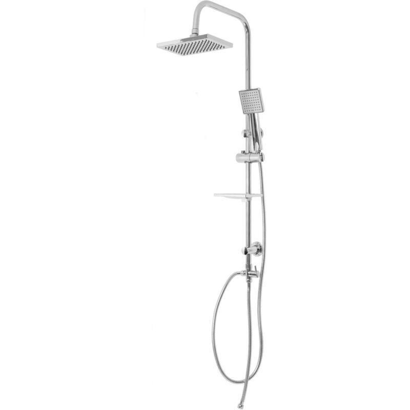 foto del prodotto colonna doccia attrezzata luna ottone cromato soffione e doccetta quadrati materiale staffe a parete abs pezzi 1