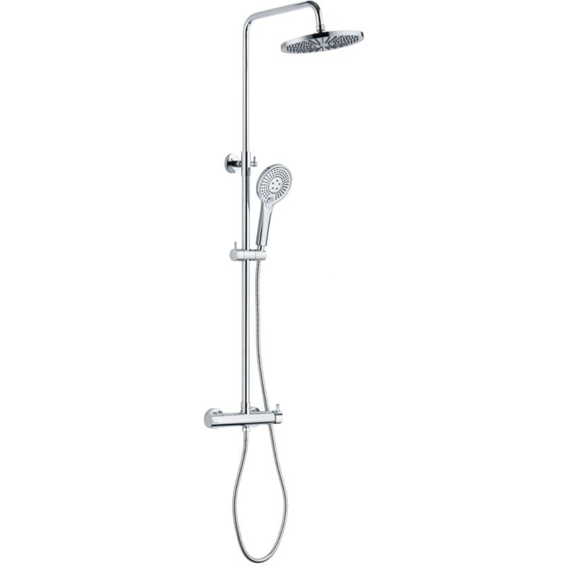 foto del prodotto colonna doccia attrezzata slot mix tonda ottone cromato 2 funzioni finitura cromato tondo confezione 1