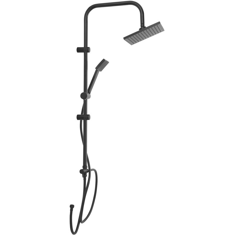 foto del prodotto colonna doccia completa in nero opaco design squadrato