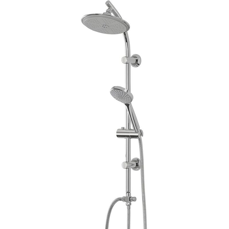 foto del prodotto colonna doccia con deviatore in acciaio cromato design tondo