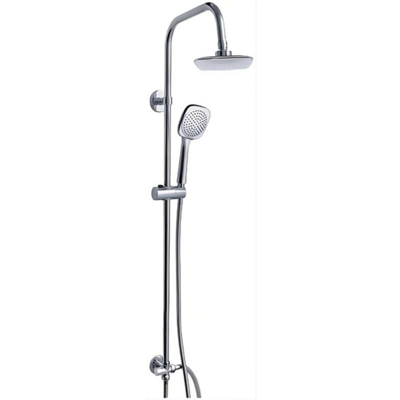 foto del prodotto colonna doccia con doccetta e soffione fisso asta in acciaio inox