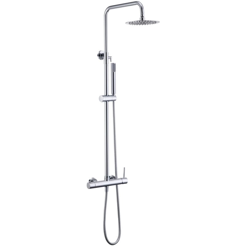 foto del prodotto colonna doccia con miscelatore inox integrato soffione extra piatto rubinetteria bagno cromata