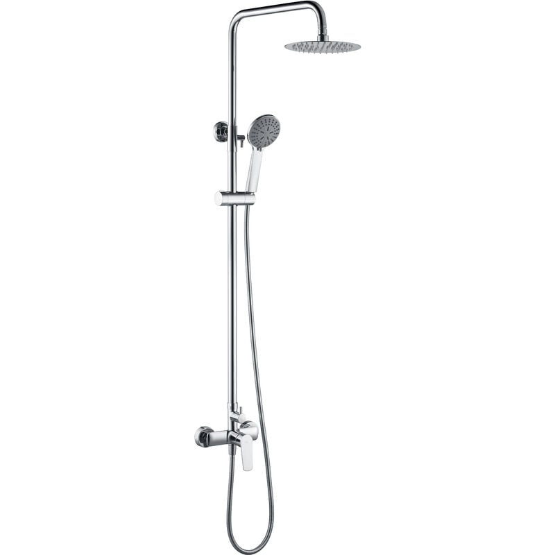 foto del prodotto colonna doccia con miscelatore monocomando modello belgio piastra di dimensioni standard colore grigio con finitura cromata imex