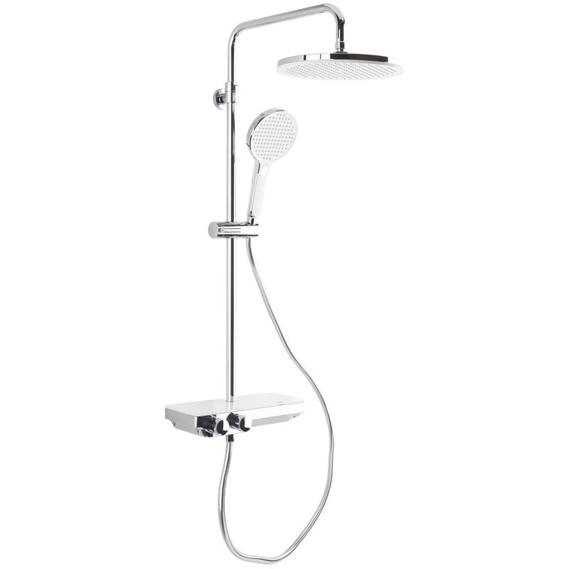 foto del prodotto colonna doccia con miscelatore termostatico e soffione xxl da 255 mm, cromata satsstpbch swiss aqua technologies